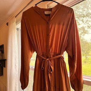 Silk Maxi Rust dress